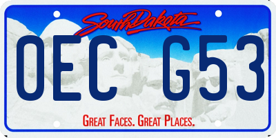 SD license plate 0ECG53
