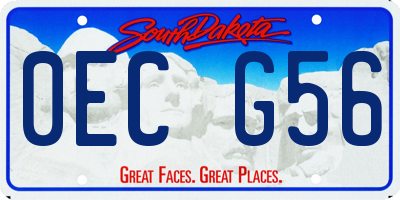 SD license plate 0ECG56