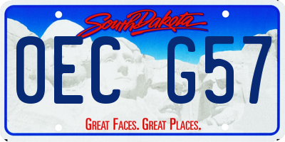 SD license plate 0ECG57