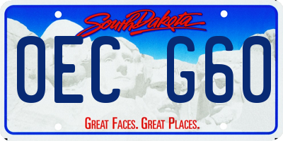 SD license plate 0ECG60
