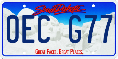 SD license plate 0ECG77