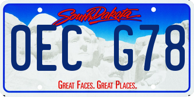 SD license plate 0ECG78