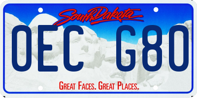 SD license plate 0ECG80