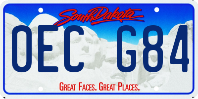 SD license plate 0ECG84