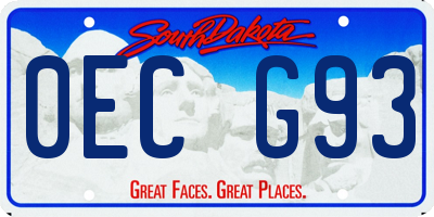 SD license plate 0ECG93