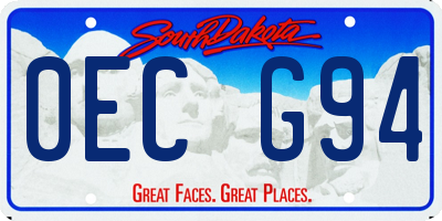 SD license plate 0ECG94