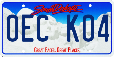 SD license plate 0ECK04