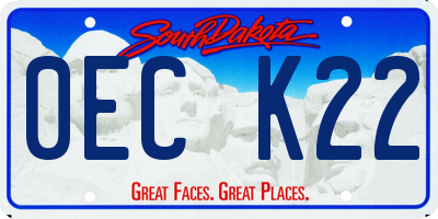 SD license plate 0ECK22