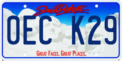 SD license plate 0ECK29