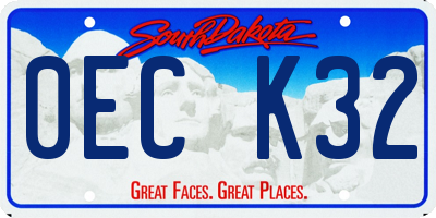 SD license plate 0ECK32