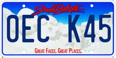 SD license plate 0ECK45
