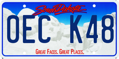 SD license plate 0ECK48