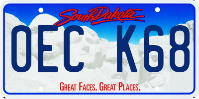 SD license plate 0ECK68