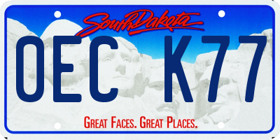 SD license plate 0ECK77