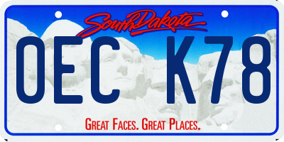 SD license plate 0ECK78
