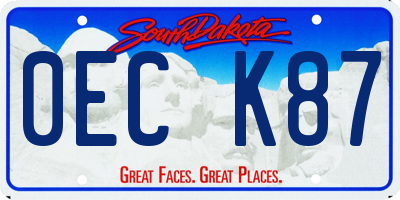 SD license plate 0ECK87