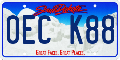 SD license plate 0ECK88