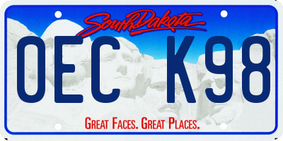 SD license plate 0ECK98