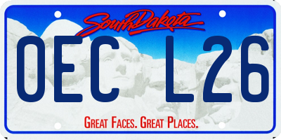 SD license plate 0ECL26
