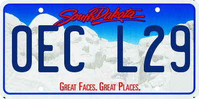 SD license plate 0ECL29