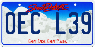 SD license plate 0ECL39