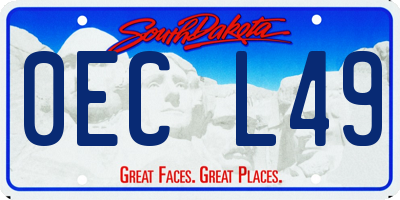 SD license plate 0ECL49