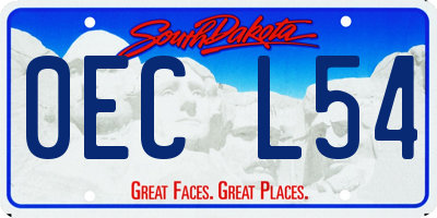 SD license plate 0ECL54
