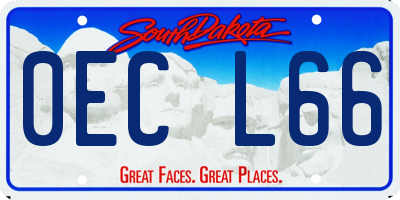 SD license plate 0ECL66