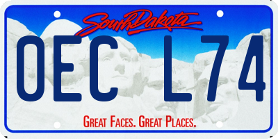 SD license plate 0ECL74