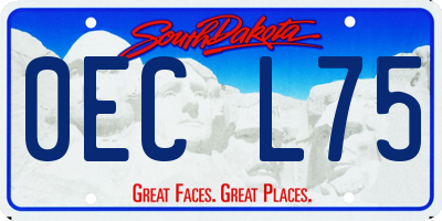 SD license plate 0ECL75