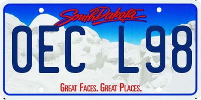 SD license plate 0ECL98