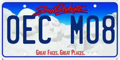 SD license plate 0ECM08