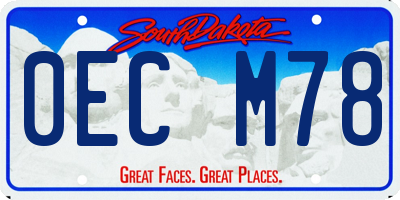 SD license plate 0ECM78