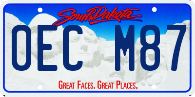 SD license plate 0ECM87
