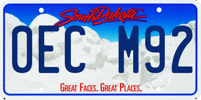 SD license plate 0ECM92