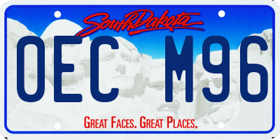 SD license plate 0ECM96