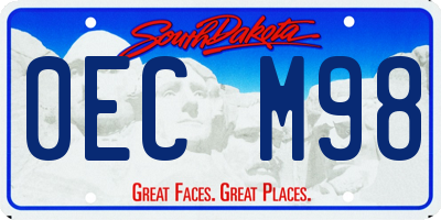 SD license plate 0ECM98