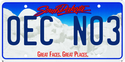 SD license plate 0ECN03