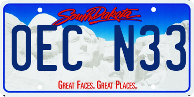 SD license plate 0ECN33