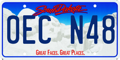 SD license plate 0ECN48