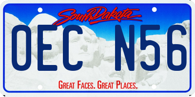 SD license plate 0ECN56