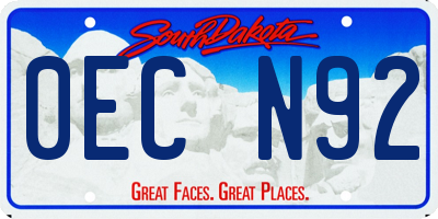 SD license plate 0ECN92