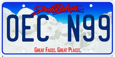 SD license plate 0ECN99
