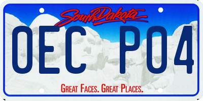 SD license plate 0ECP04