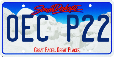 SD license plate 0ECP22