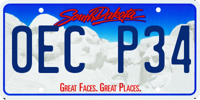 SD license plate 0ECP34