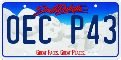 SD license plate 0ECP43