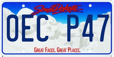 SD license plate 0ECP47