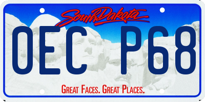 SD license plate 0ECP68
