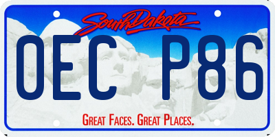 SD license plate 0ECP86